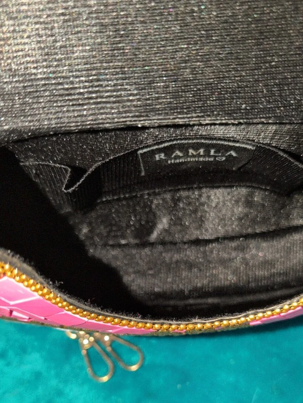 Ramla Beverly Hills Handmade Mosaic Crossbody Clutch Bag